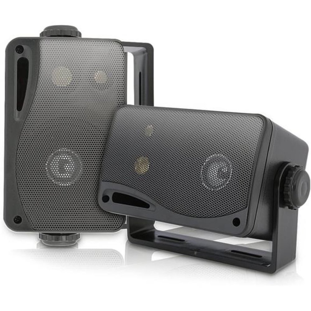 3-way Mini Box Speaker System -3.5 Inch 200 Watt Weatherproof Marine Grade Mount